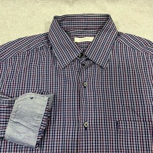 Ermenegildo Zegna Shirt Men XXL 2XL Blue Button Down Striped Preppy Collared